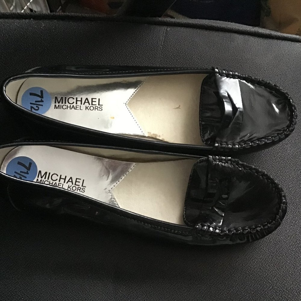 New Michael Kors Black patent loafers